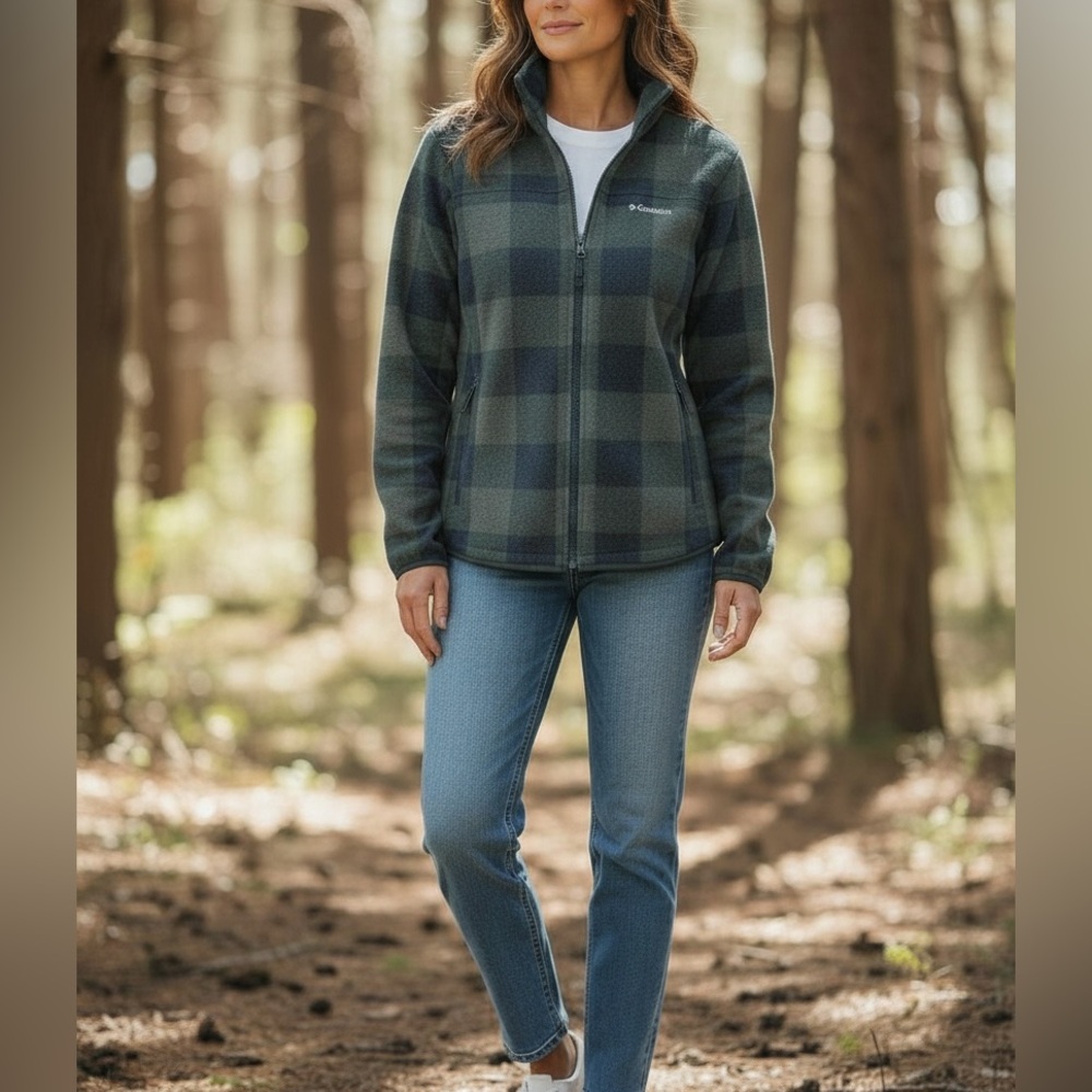 Columbia Women's Checkered Ski Fleece Jacket Size Small